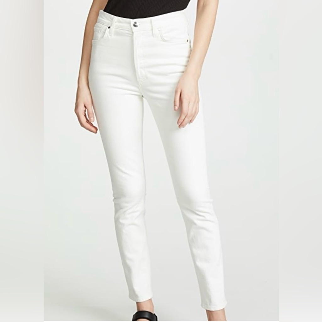 Nwt- Goldsign- The High Rise Slim Jeans- Ivory- 32